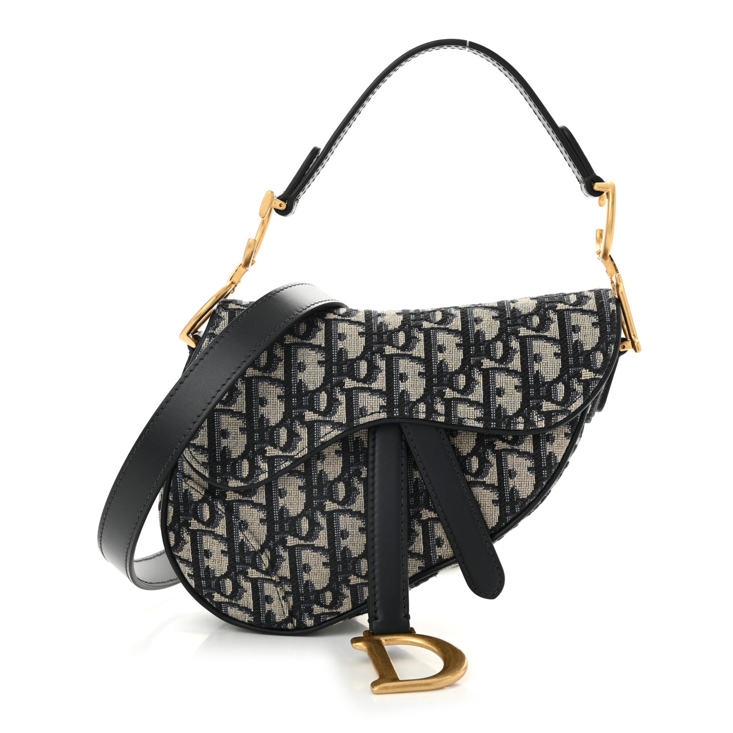 Oblique Mini Saddle Bag With Strap Blue