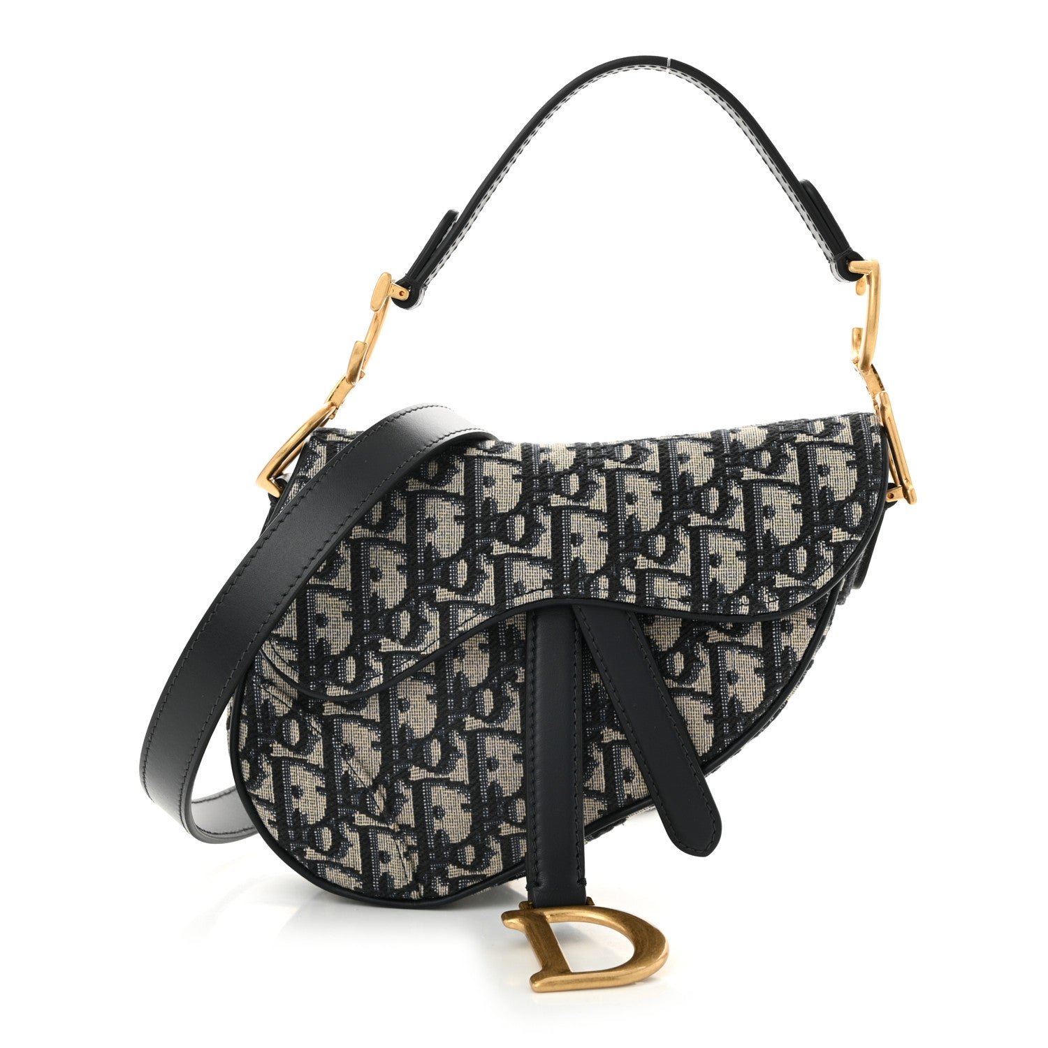 Christian Dior Oblique Mini Saddle Bag With Strap Blue 1 of 9