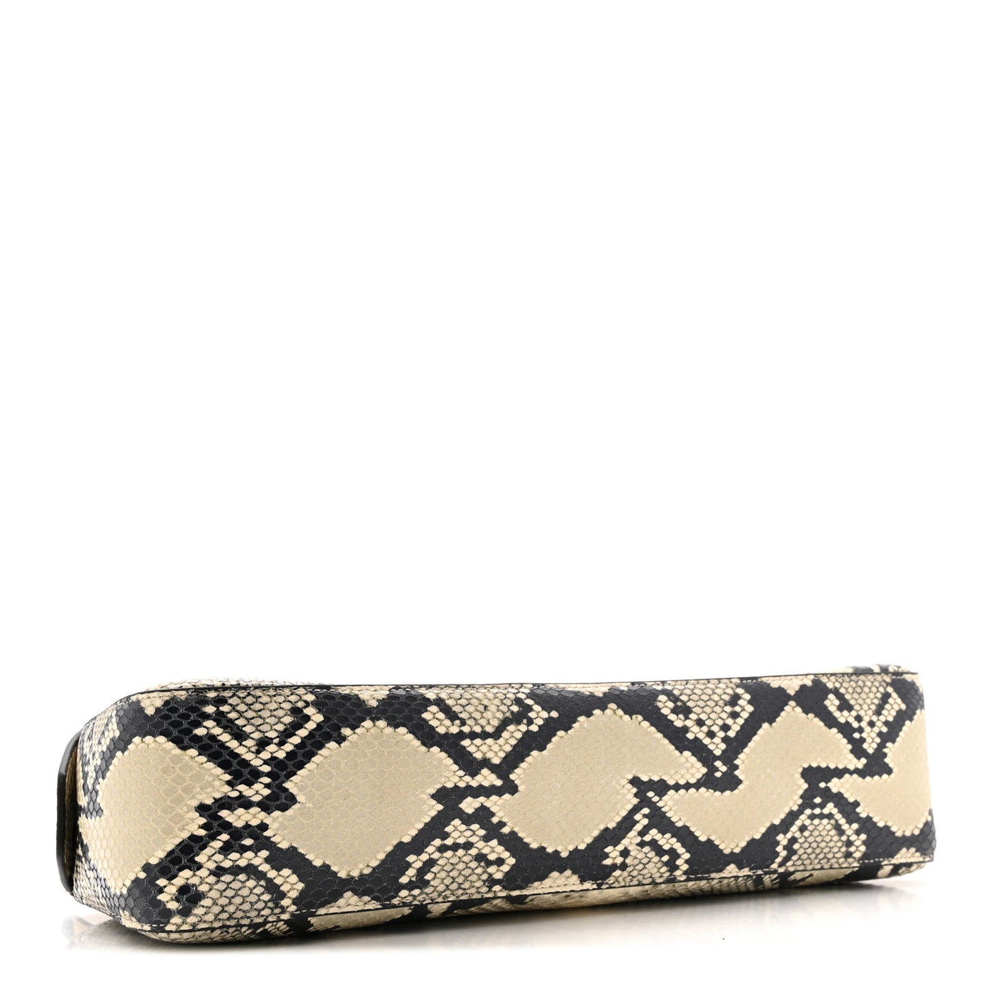 Calfskin Python Embossed Simona Shoulder Bag Natural