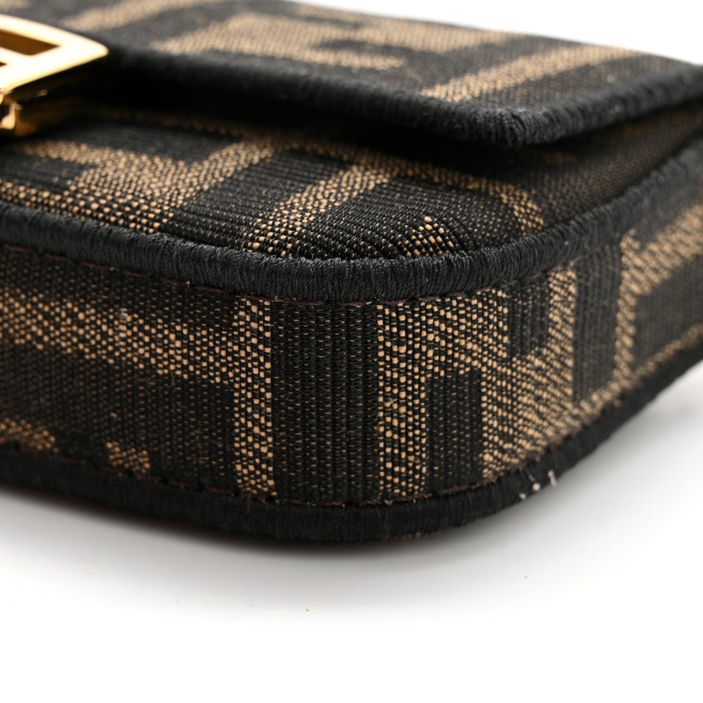 Fabric Jacquard FF 1974 Nano Baguette Charm Tobacco Moro Black