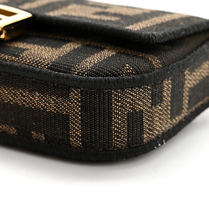 Fendi Fabric Jacquard FF 1974 Nano Baguette Charm Tobacco Moro Black 9 of 13