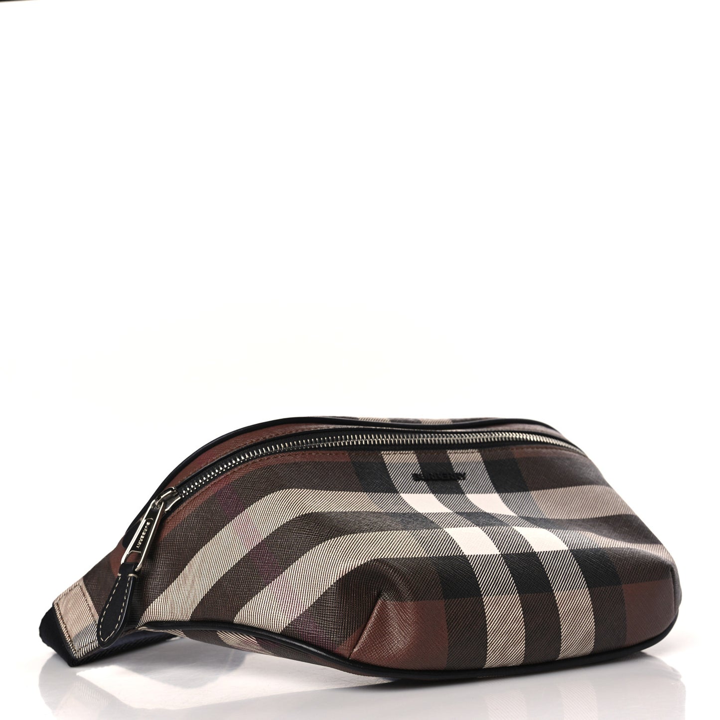 E-canvas Check Bum Bag Dark Birch Brown