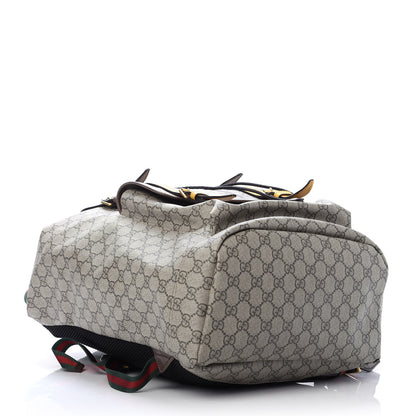 Gucci Soft GG Supreme Monogram Neo Vintage Double Buckle Backpack Beige New Acero Crop 3 of 11