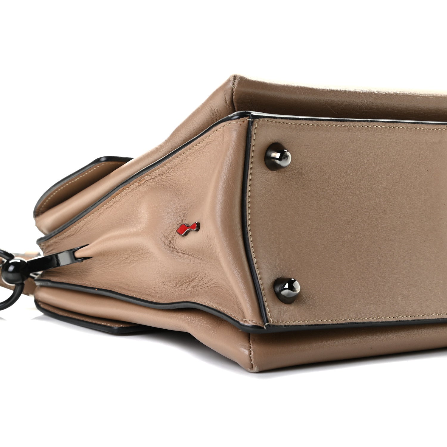 Christian Louboutin Grained Calfskin Passage Messenger Black Beige 6 of 18