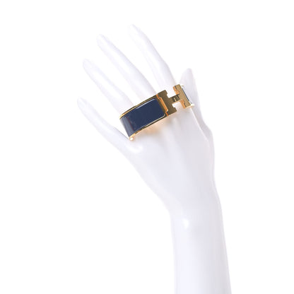 Hermes Enamel Wide Clic Clac H Bracelet PM Bleu Indigo 2 of 7