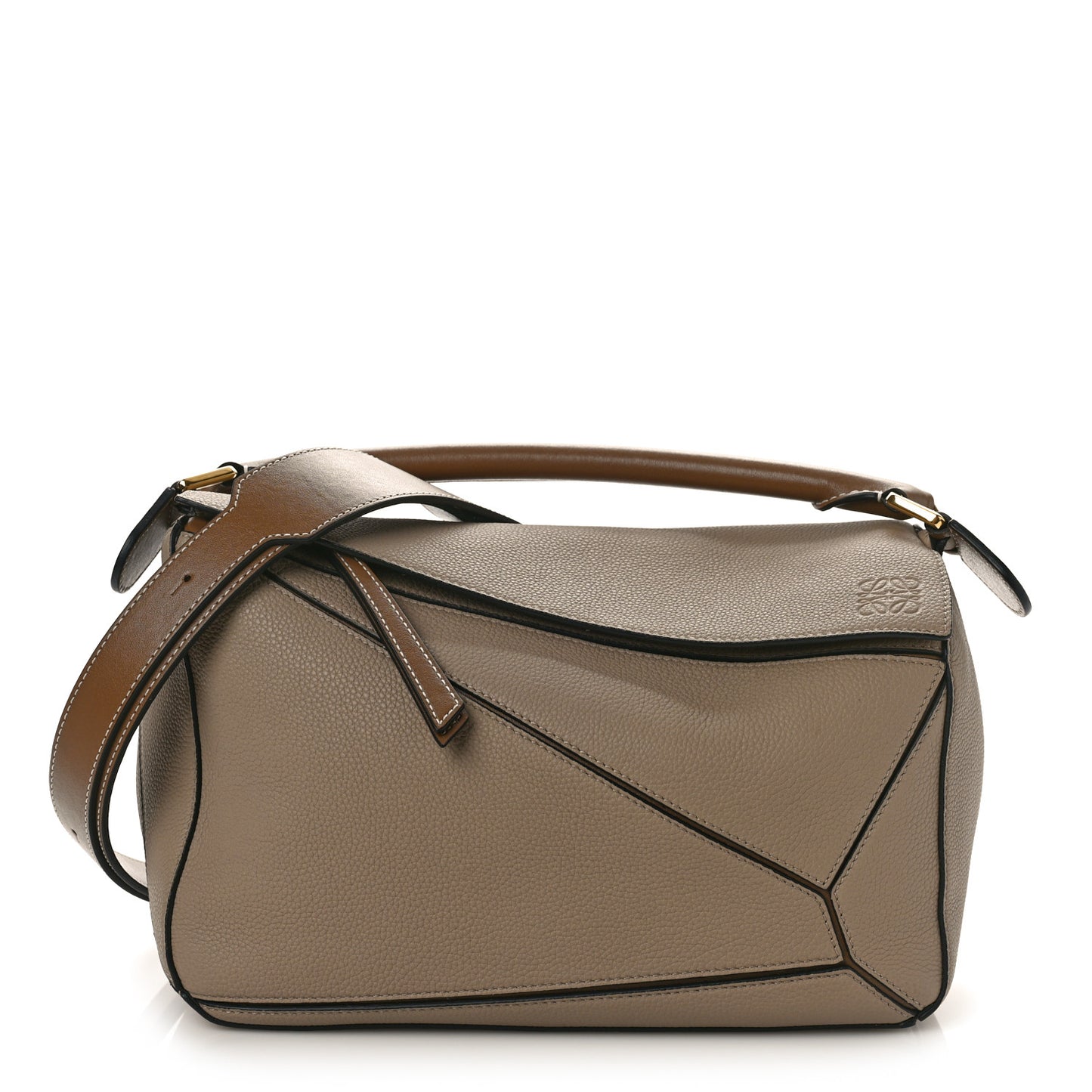 Calfskin Medium Puzzle Bag Sand Mink