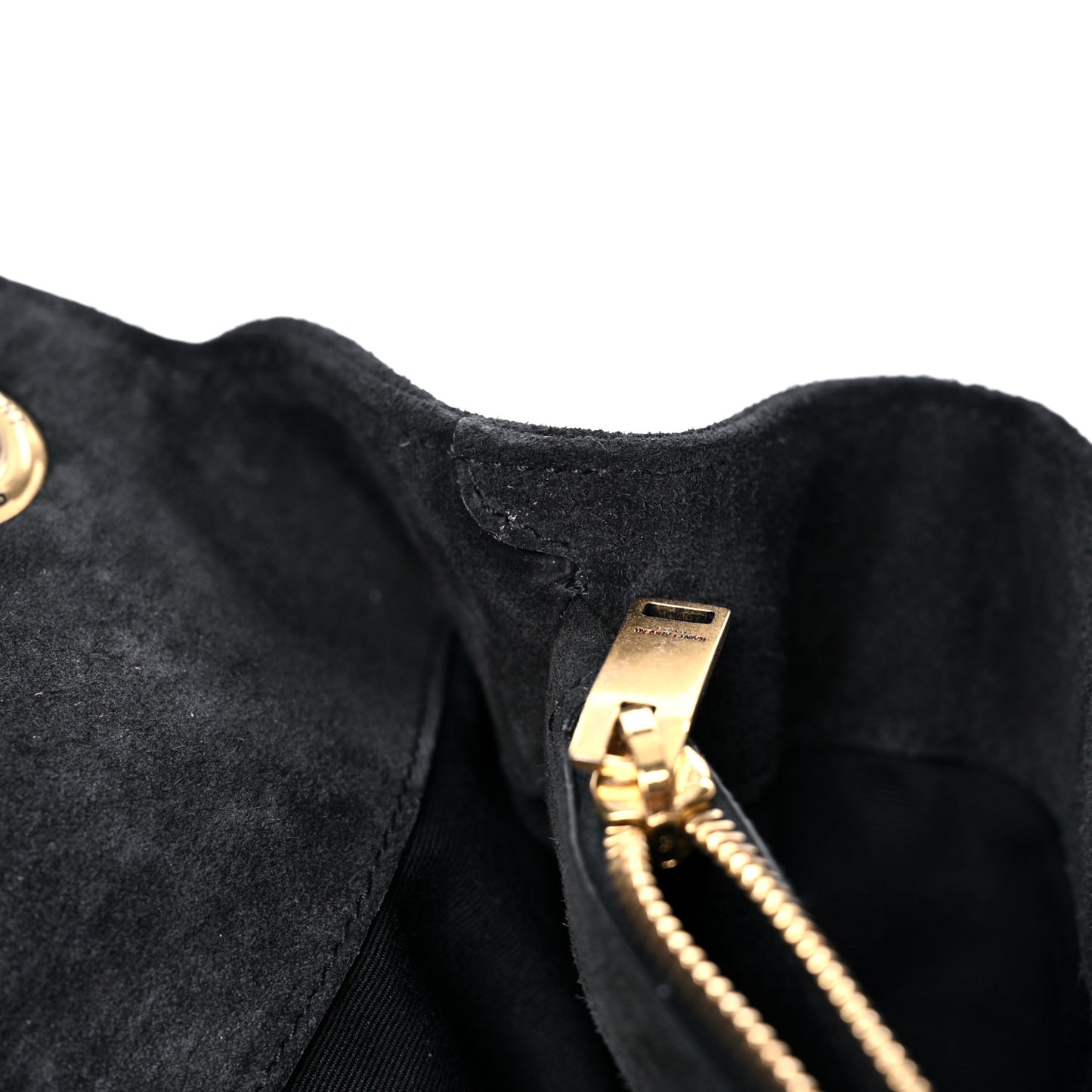 Suede Mixed Matelasse Tri-Quilt Large Monogram Envelope Satchel Black