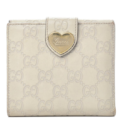 Gucci Guccissima Heart French Flap Wallet White 1 of 6