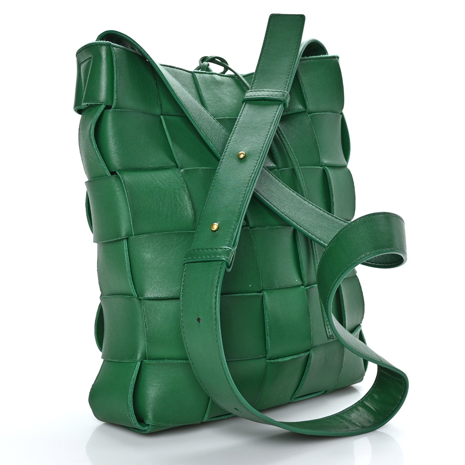 Bottega Veneta Lambskin Maxi Intrecciato Cassette Messenger Racing Green 3 of 9