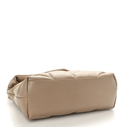 Saint Laurent Lambskin Quilted Medium Loulou Puffer Monogram Chain Satchel Dark Beige 4 of 10