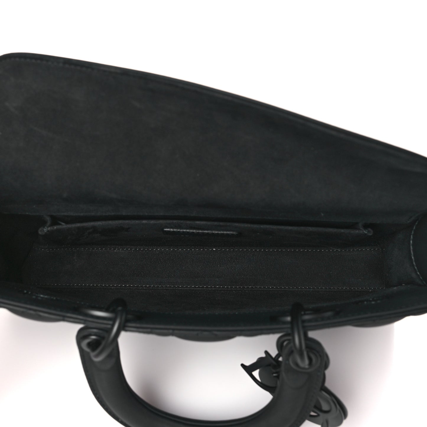 Ultra Matte Calfskin Cannage Medium Lady D-Joy Black