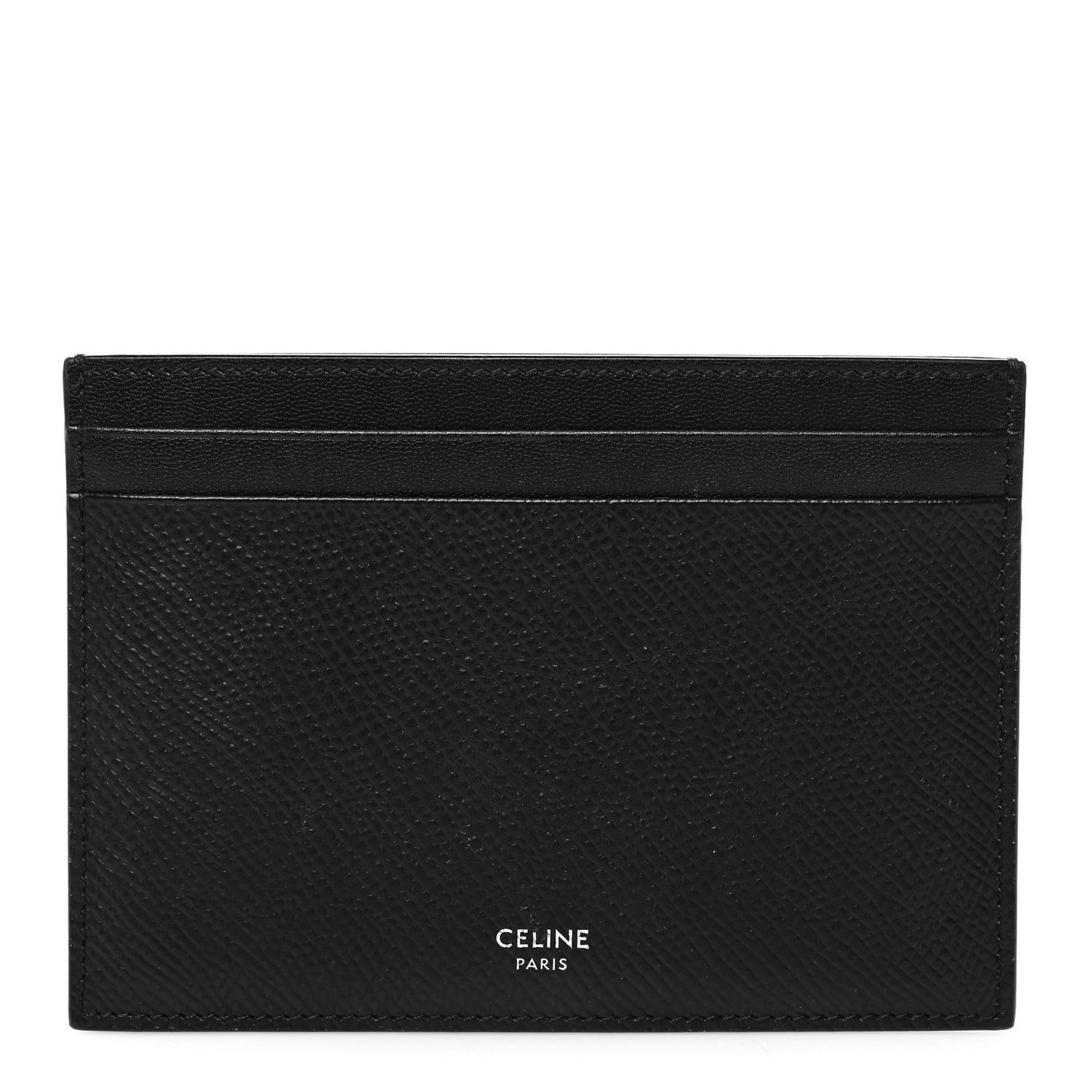 Grained Calfskin Card Holder Black