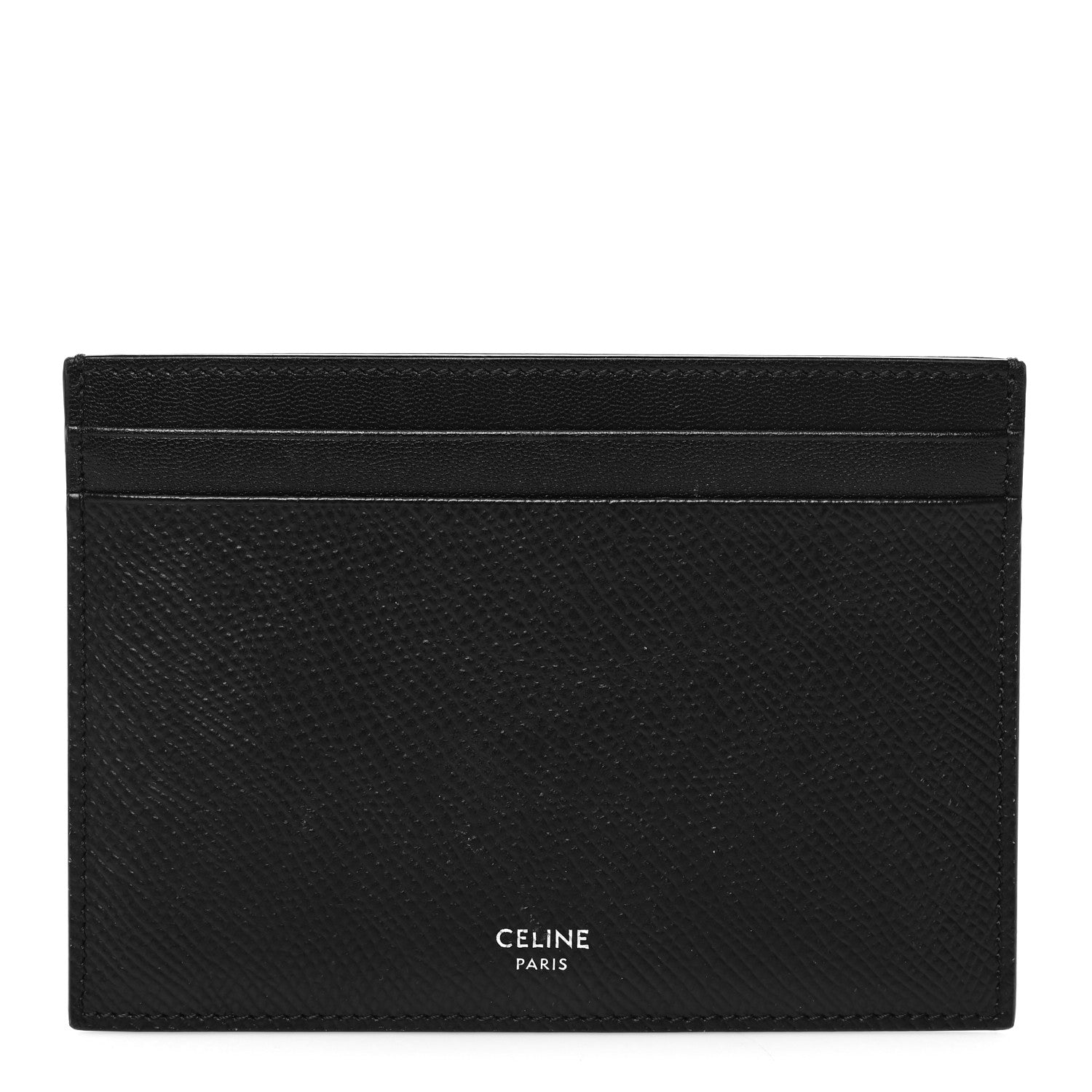 Celine Grained Calfskin Card Holder Black 1 of 7