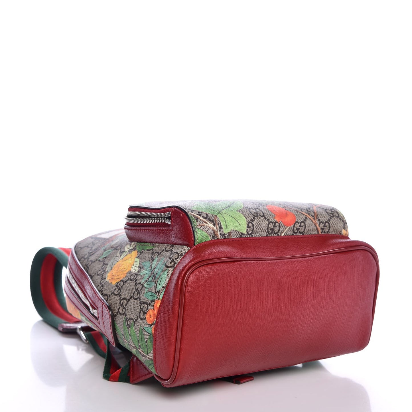 GG Supreme Monogram Tian Web Small Day Backpack Beige Multicolor Red