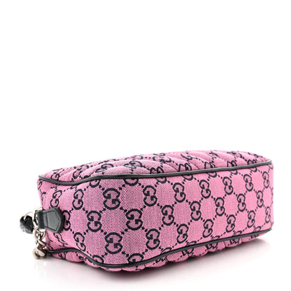 Gucci Monogram Multicolor Matelasse Diagonal Small GG Marmont Chain Shoulder Bag Pink Blue 4 of 10