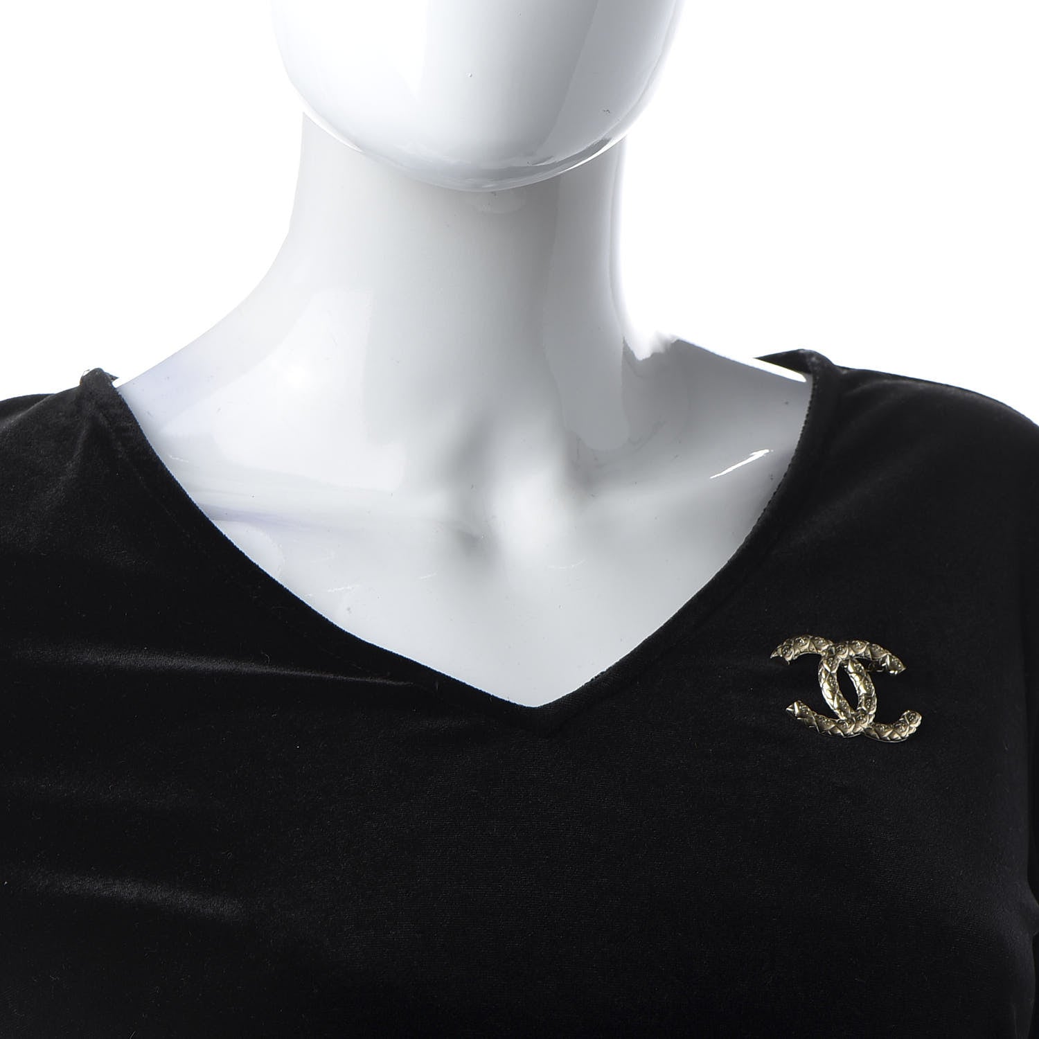 Chanel Metal CC Diamond Quilted Brooch Light Gold 2 of 5