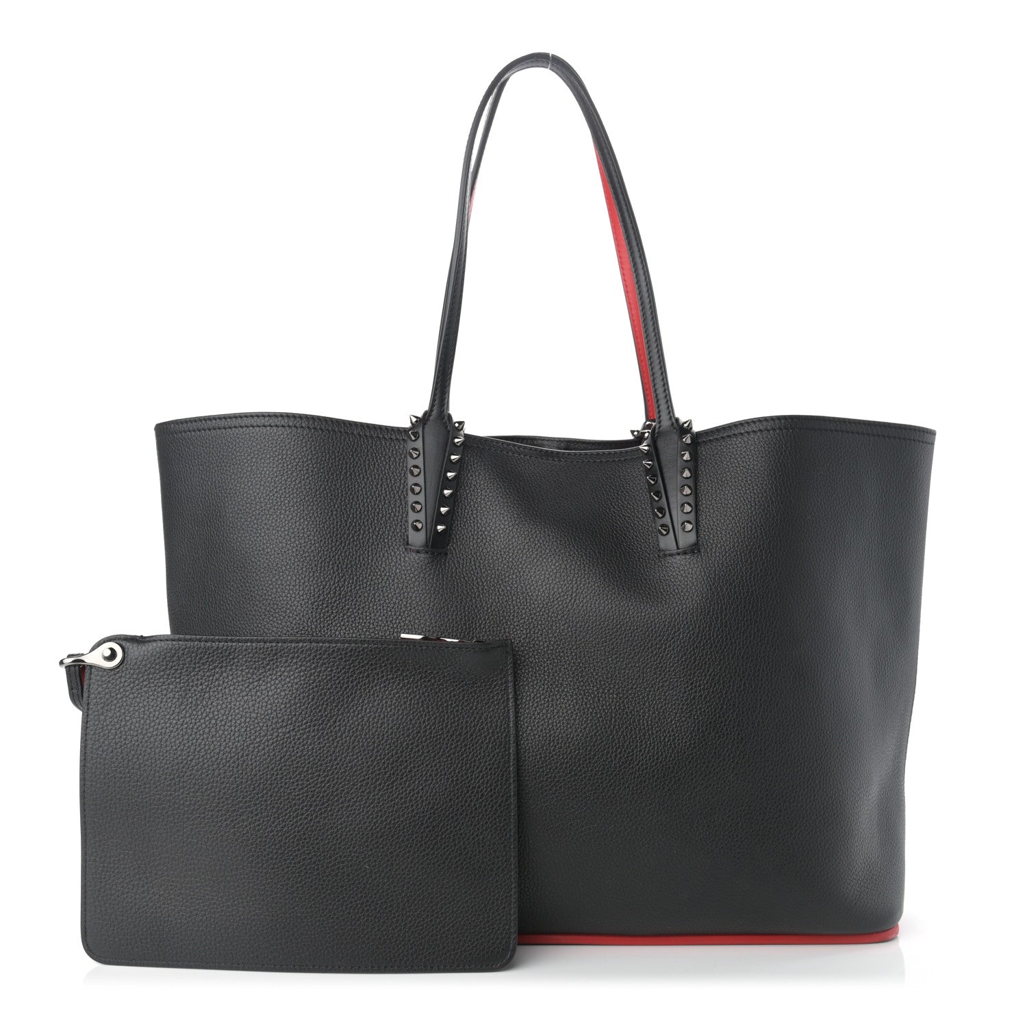 Christian Louboutin Calfskin Spikes East West Cabata Tote Black 1 of 11