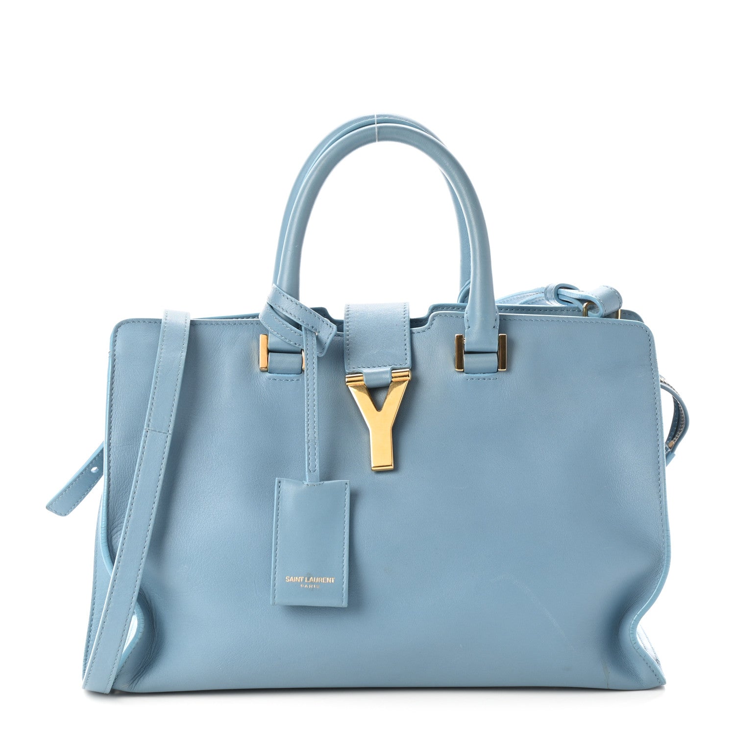 Saint Laurent Calfskin Small Classic Y Cabas Blue Glacier 1 of 6