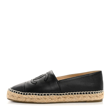 Chanel Lambskin CC Espadrilles 37 Black 1 of 10