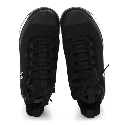 Chanel Velvet Calfskin Mixed Fibers CC Sneakers 38 Black 2 of 9
