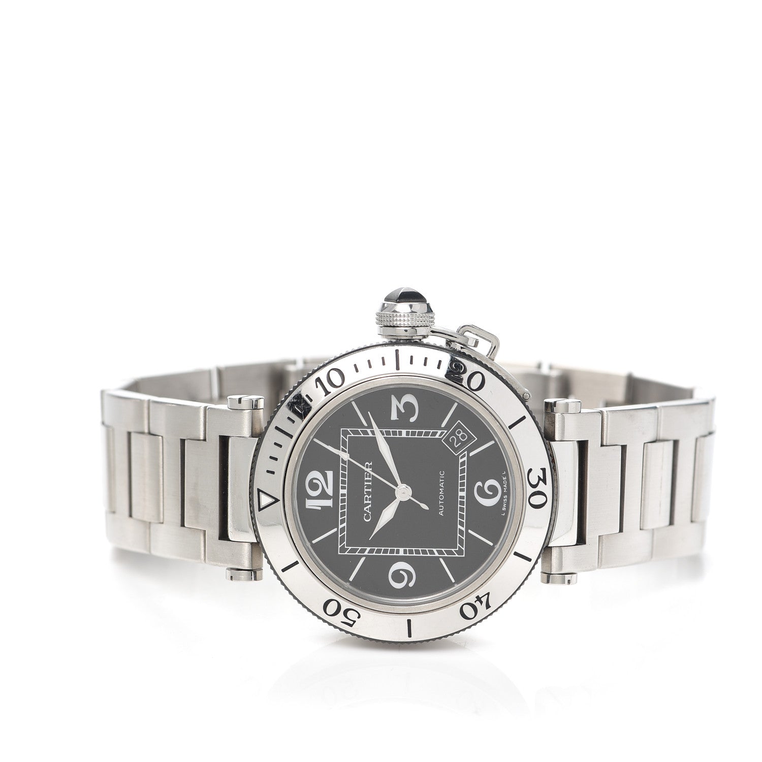 Cartier Stainless Steel 40mm Pasha C Seatimer Automatic Watch Black 2 of 5
