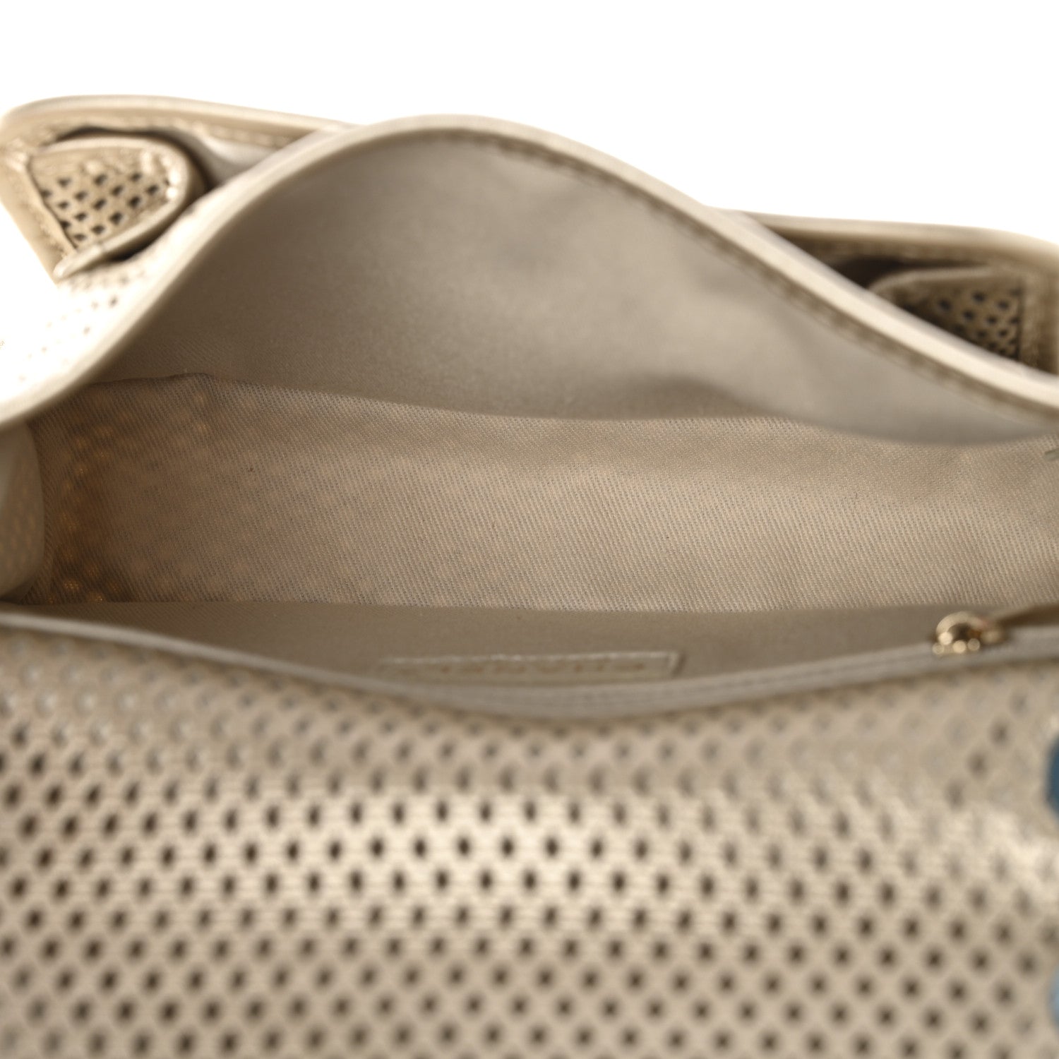 Chanel Metallic Perforated Calfskin Small Up In The Air Flap Light Gold 5 of 10