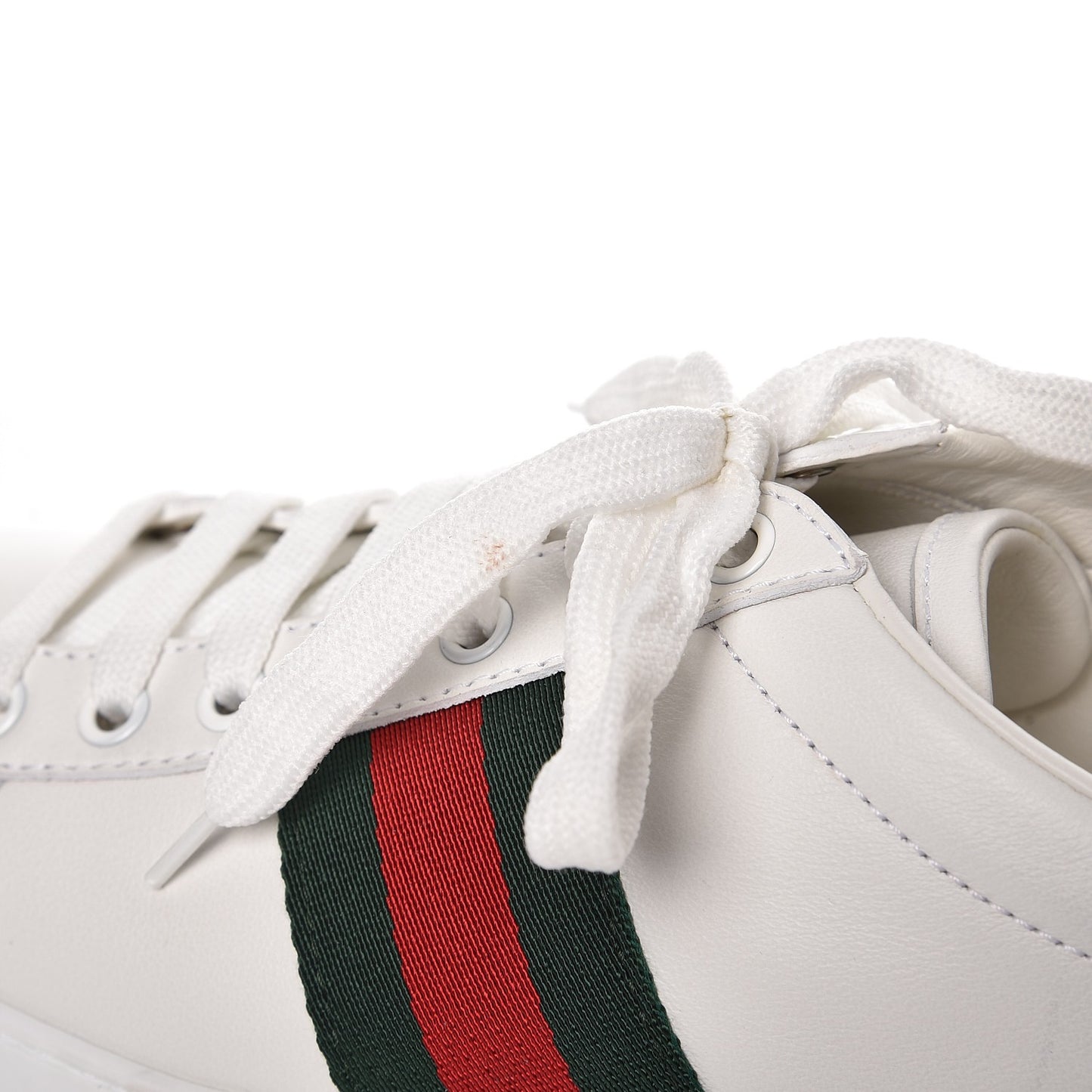 Calfskin Crocodile Web Ace Sneakers 37 White Green