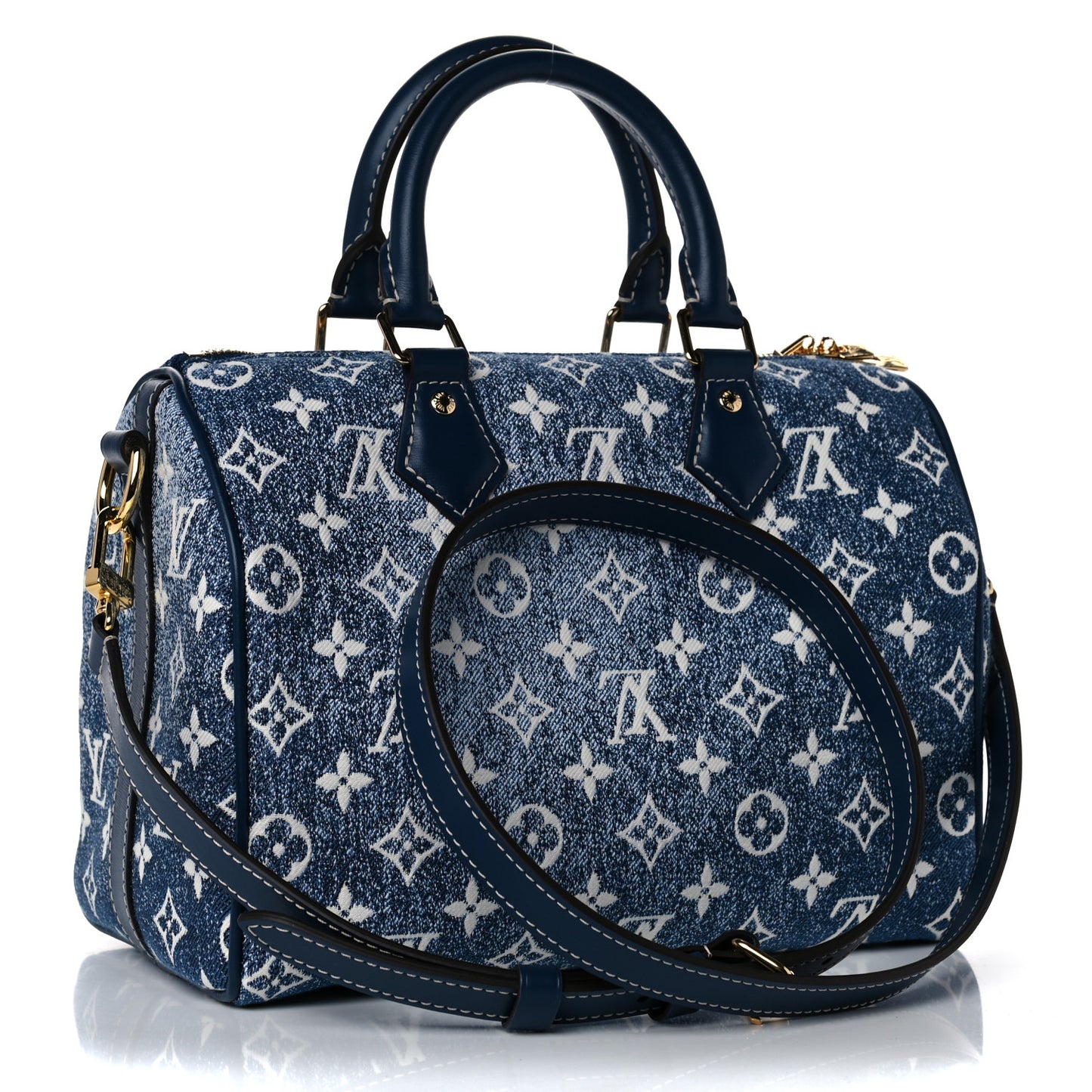 Monogram Jacquard Denim Speedy Bandouliere 25 Bleu