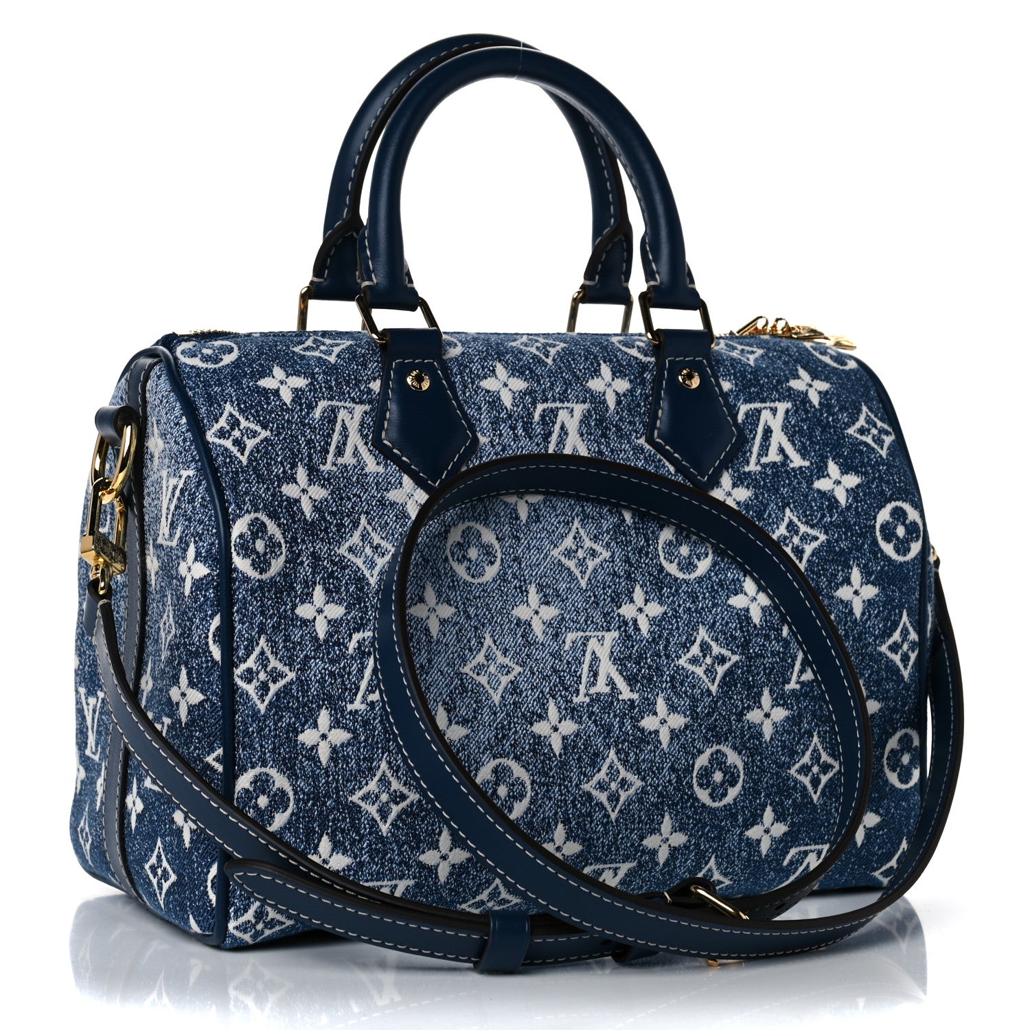 Louis Vuitton Monogram Jacquard Denim Speedy Bandouliere 25 Bleu 3 of 10