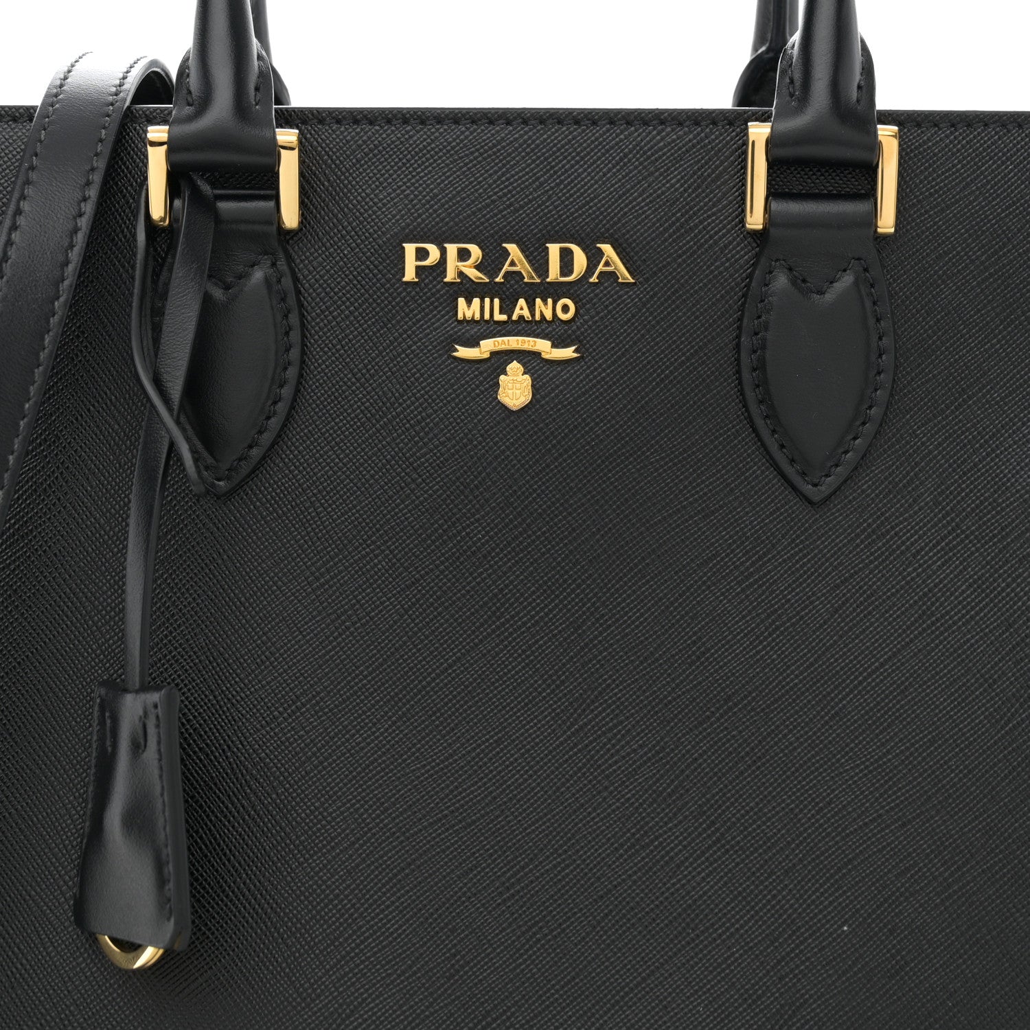 Prada Saffiano Soft Calfskin Small Zippered Tote Black 8 of 11