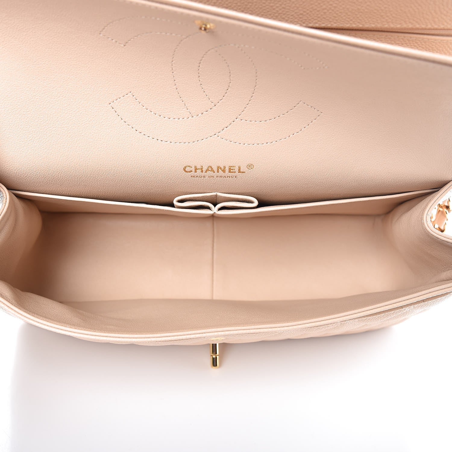 Chanel Caviar Quilted Jumbo Double Flap Beige Clair 6 of 9