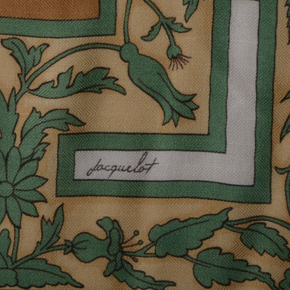 Hermes Cashmere Silk Joyaux de L'ete Scarf Yellow 140 4 of 7