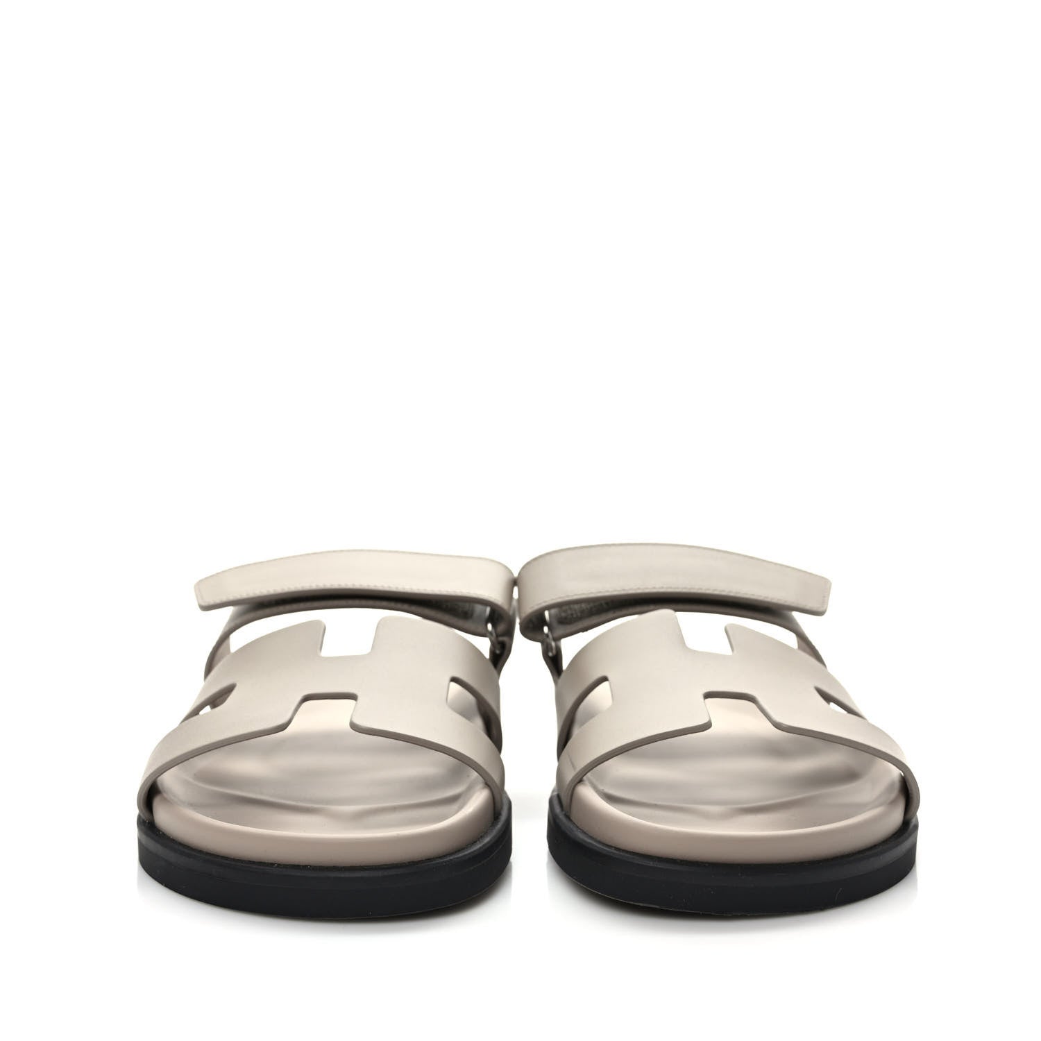 Hermes Calfskin Womens Chypre Sandals 38 Beige Mastic 2 of 9