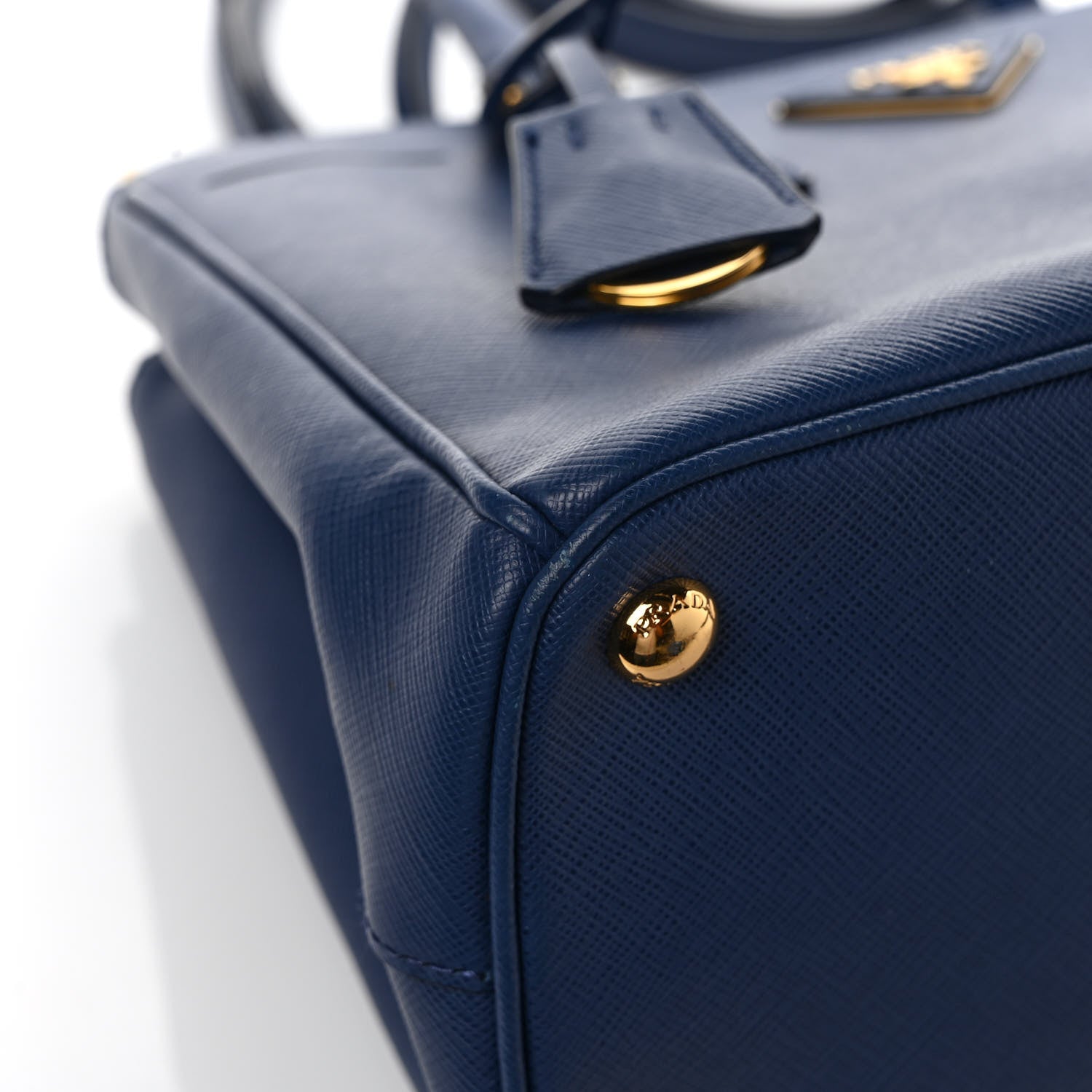 Prada Saffiano Small Galleria Double Zip Tote Bluette 9 of 10