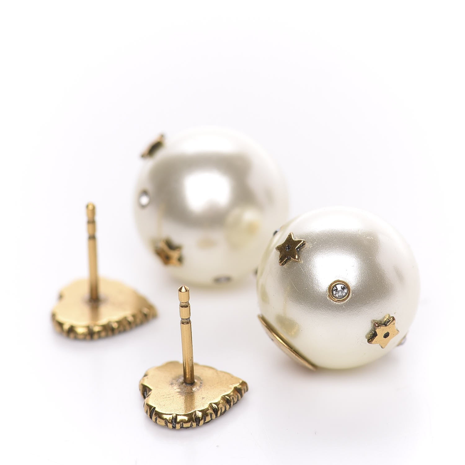 Christian Dior Pearl Crystal Heart J'Adior Mise En Dior Tribal Earrings 3 of 4