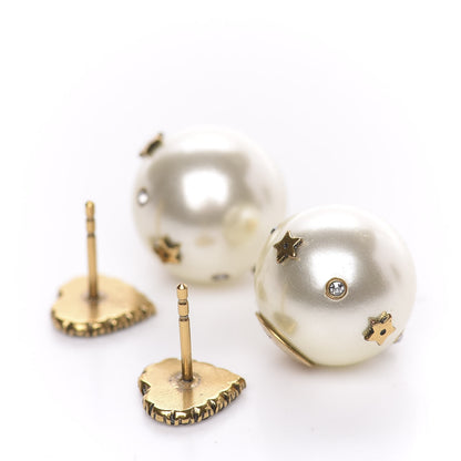 Christian Dior Pearl Crystal Heart J'Adior Mise En Dior Tribal Earrings 3 of 4