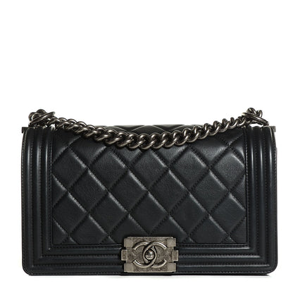 Chanel Calfskin Quilted Medium Boy Flap Black 1 of 8