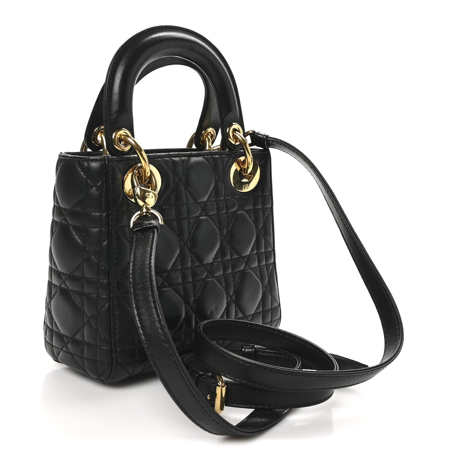 Christian Dior Lambskin Cannage Mini Lady Dior Black 3 of 10
