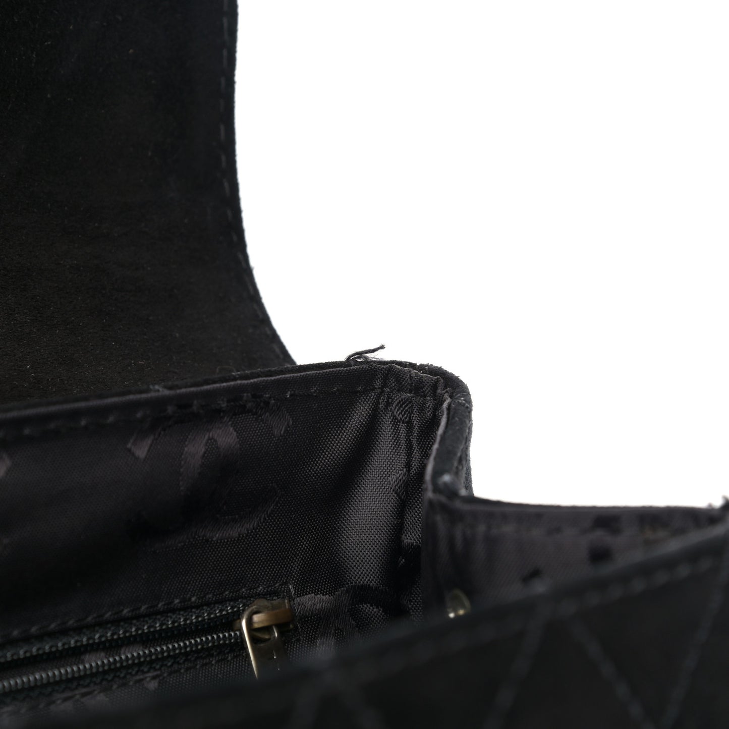 Suede Stitched Single Flap Black