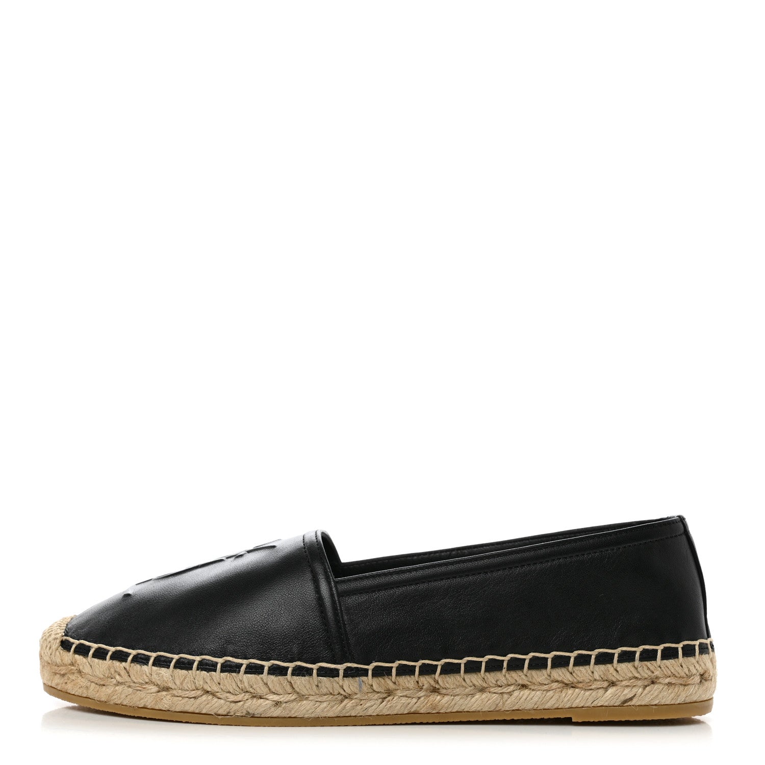 Saint Laurent Lambskin Monogram Espadrilles 36 Black 1 of 9