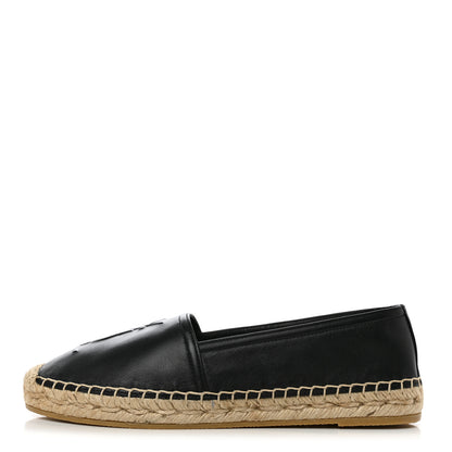 Saint Laurent Lambskin Monogram Espadrilles 36 Black 1 of 9