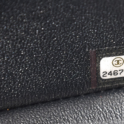 Chanel Metallic Caviar Chevron Quilted Mini Rectangular Flap Black 7 of 9