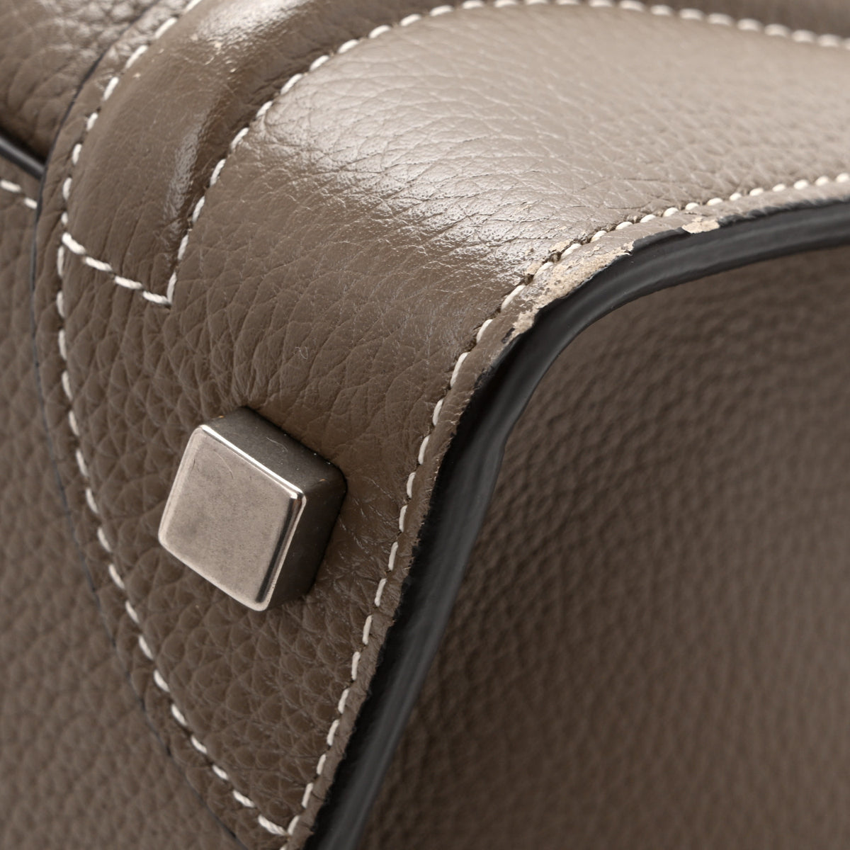 Celine Drummed Calfskin Micro Luggage Souris 10 of 11
