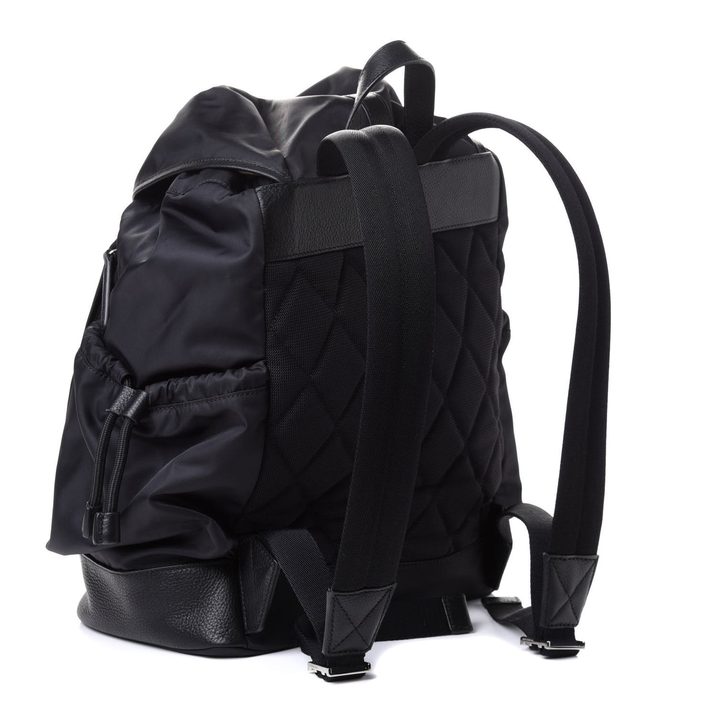 Nylon Grained Calfskin Watson Diaper Bag Navy