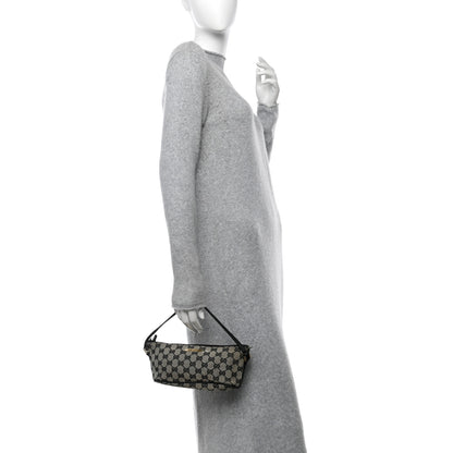Gucci Monogram Web Boat Pochette Black 2 of 12