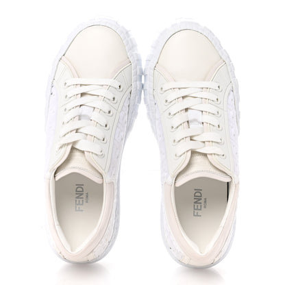 Fendi Velvet FF Calfskin Womens Fendi Force Low Top Sneakers 39.5 White 2 of 10