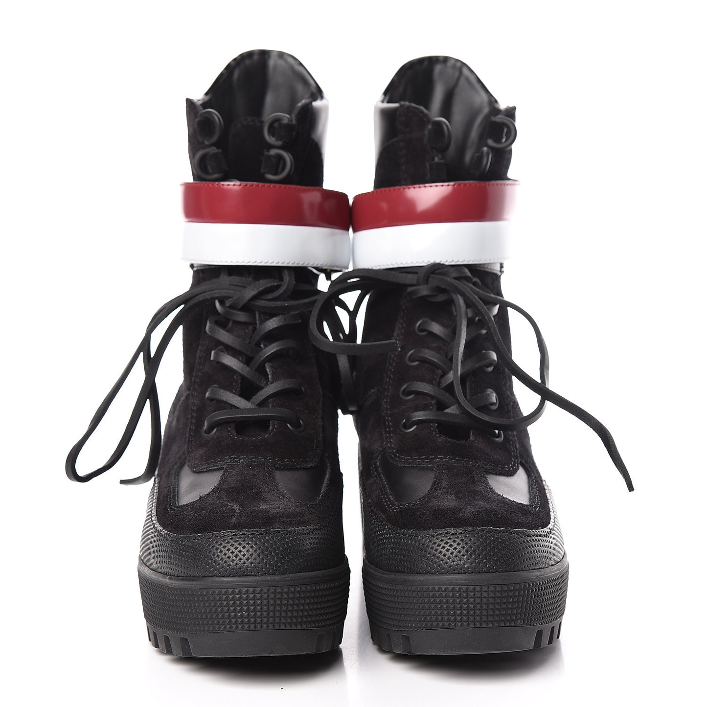 Suede Calfskin Laureate Platform Desert Boots 37.5 Black