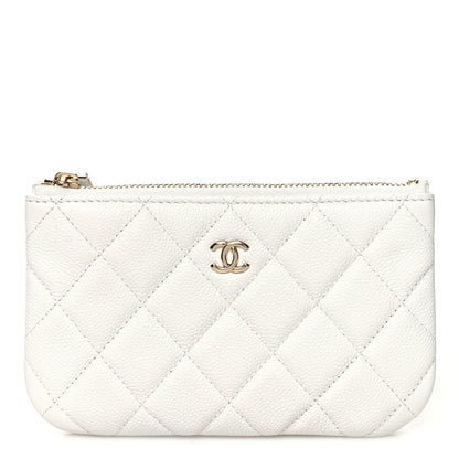 Chanel Caviar Quilted Small Pouch White 1 of 9