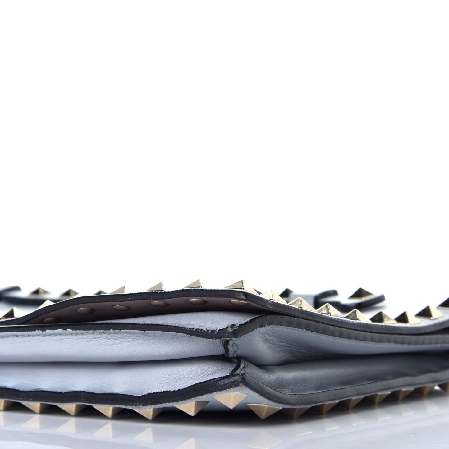 Nappa Rockstud Wristlet Clutch Water Sky