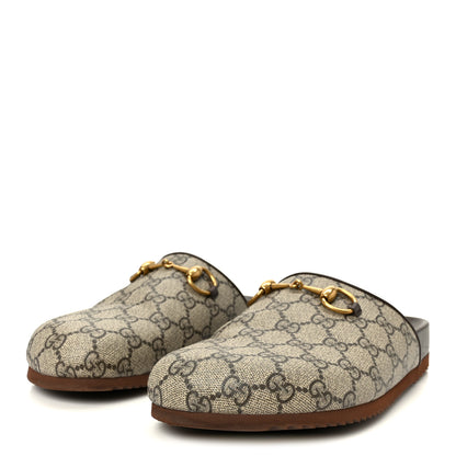 Gucci GG Supreme Monogram Miro Soft Calfskin Womens Horsebit Slippers 38 Beige Ebony New Acero 4 of 10
